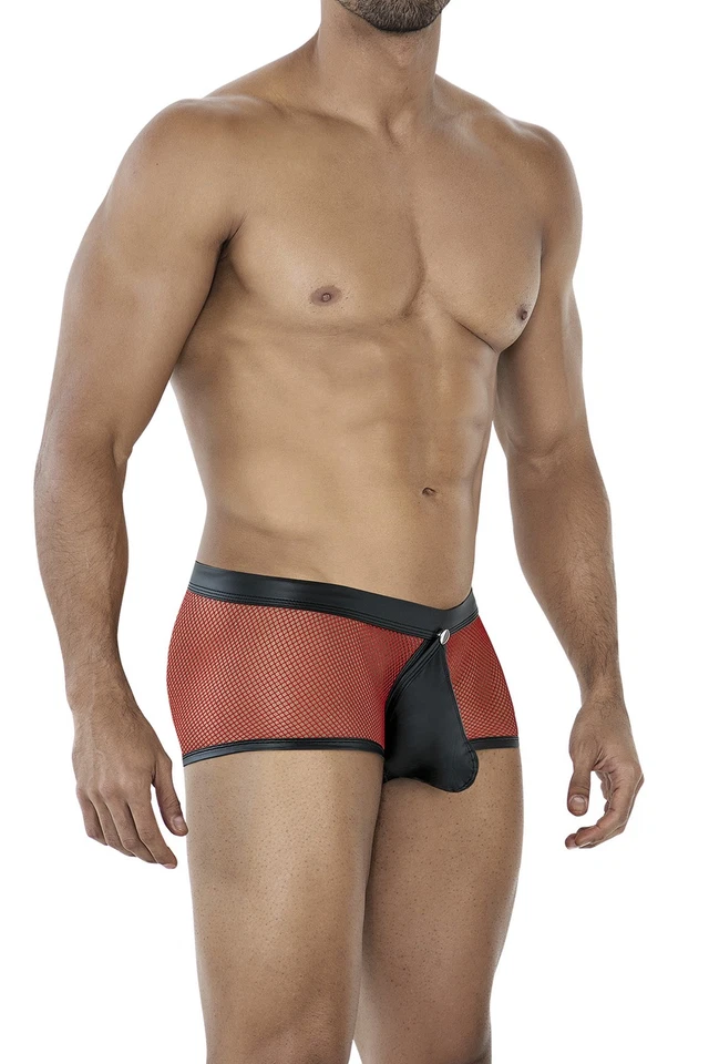 Roter Schwarz Trunk Shorts Ouvert Netz mit abnehmbarem Suspensorium CUT4MEN - Bild 1 von 1