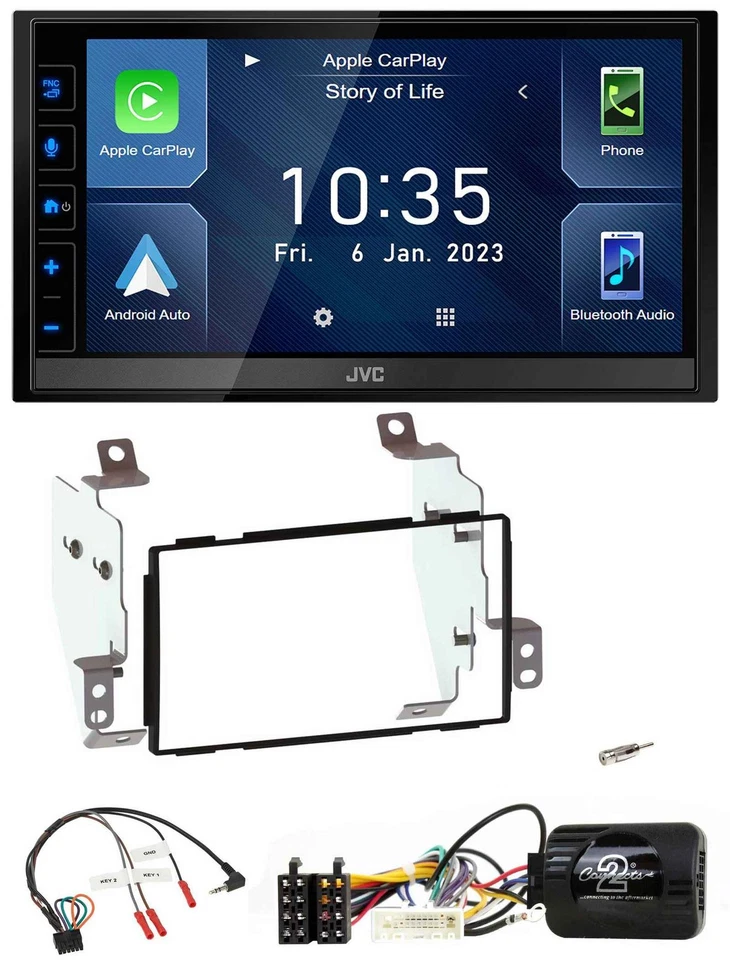 JVC DAB Bluetooth Lenkrad USB 2DIN Autoradio für Nissan Note E11 2009-2013 - Bild 1 von 4