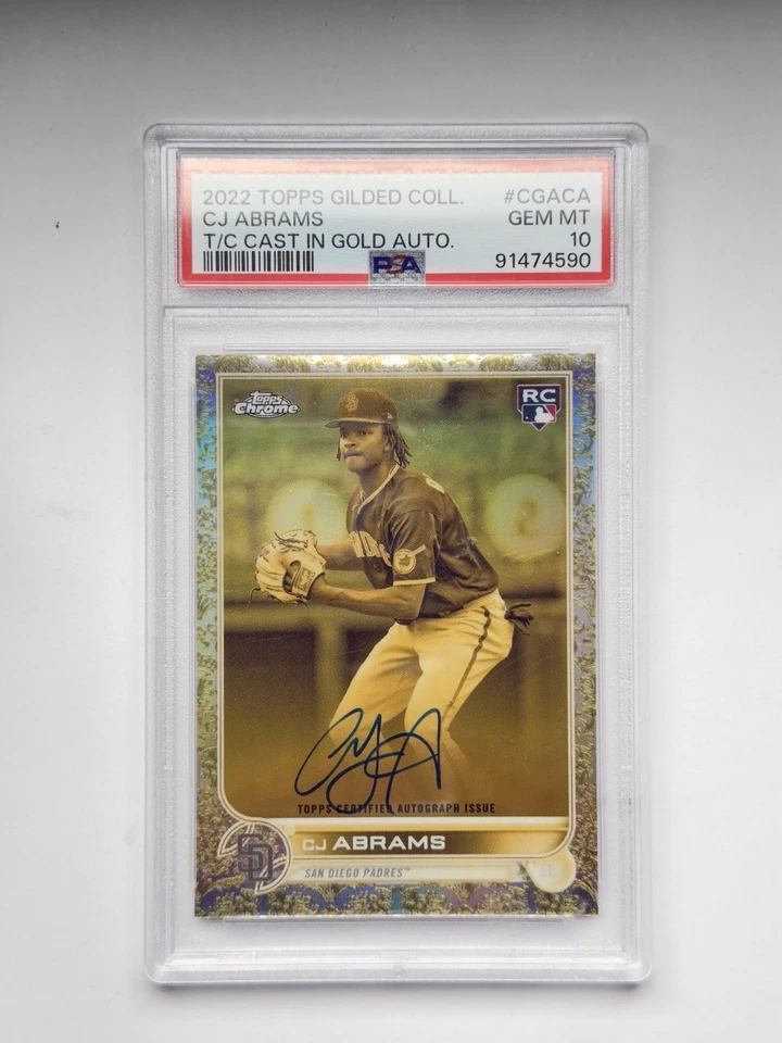 C.J. Abrams 2022 Topps Gilded Cast in Gold Extended RC #66 /199 Padres PSA10☃️ - Image 1 of 2
