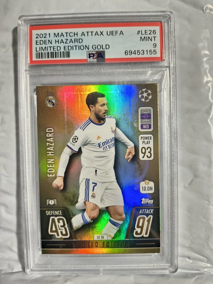 2021 Match Attack UEFA Eden Hazard Limited Edition Gold #LE26 PSA 9 - Image 1 of 2