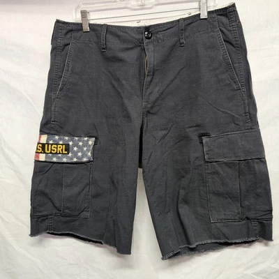 Shorts jeans e suprimentos Ralph Lauren azul marinho cargo tamanho 32 bandeira americana utilitário - Imagem 1 de 4