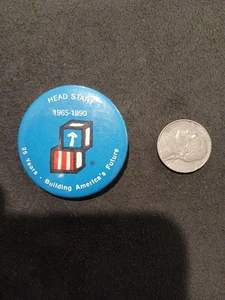 Head Start 1965-1990 25 Years Building America's Future Button Back Pin - Picture 1 of 2