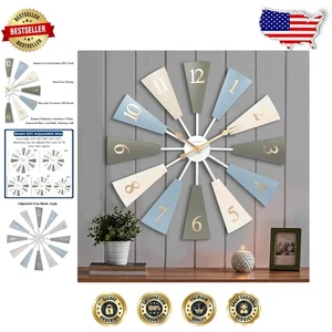 Reloj Molino de Viento Moderno de Granja Personalizable 30 Pulgadas - Diseño Silencioso, Multicolor - Imagen 1 de 11