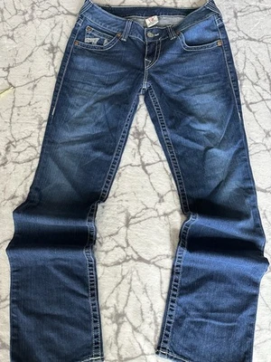 True Religion Jeans Women 32x33 Blue Billy Straight Flap Pocket. Y2K, Grunge - Image 1 of 4