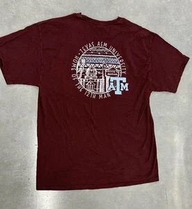 Rare Texas A&M Aggies Aggieland T-Shirt Maroon XL Custom Graphic 12th Man - Picture 1 of 4