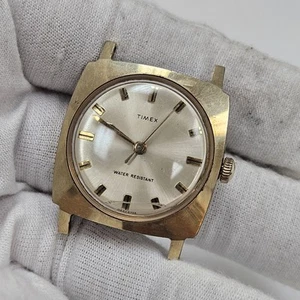 1970 Timex WR Mechanical hand wind Men’s Wrist Watch 11642470A Runs Gold Tone - Picture 1 of 7