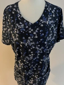 Carhartt Force Damen Blumenmuster Scrub Top Größe Medium Navy Ceil White - Bild 1 von 3
