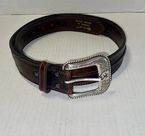 Ariat Cintura Uomo Western Pelle Olio Rialzata Striscia Pelle 34 - Foto 1 di 9