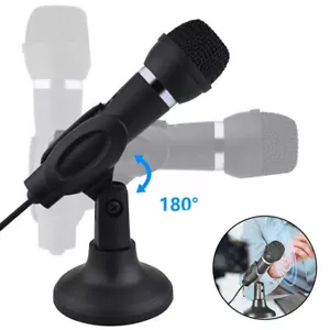 3.5mm Voice Microphone Adjustable Computer PC Mic With Stable Base For Recording - Picture 1 of 7