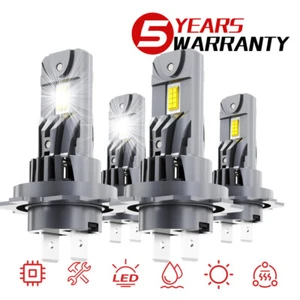H7 H7 10000K LED Headlight KIT Combo Bulbs High Low Beam Super Bright White 4X - Picture 1 of 10