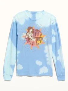 LICENSED JIMI HENDRIX MEN'S WOMEN'S BLUE TIE-DYE COTTON T-SHIRT SMALL OLD NAVY - Picture 1 of 4