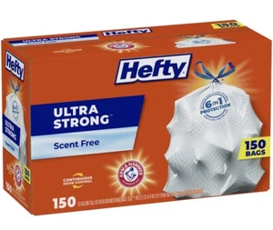 Kräftige ultrastarke 13 Gallonen Küche Kordelzug Müllbeutel - ohne Duft ~ 150 ct. - Bild 1 von 9