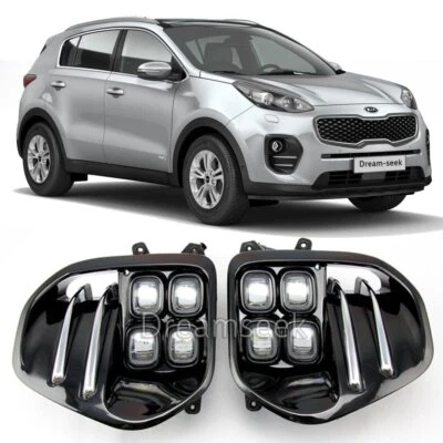 LED FOG LIGHT FOR KIA SPORTAGE QL 2016 2017 2018 2019 DRIVING LAMP WITH BEZEL - Image 1 of 4