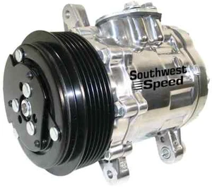 AC COMPRESSOR,SD-7B10,6 GROOVE SERPENTINE PULLEY,POLISHED,UNIVERSAL VINTAGE - Picture 1 of 1