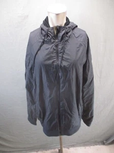 NIKE Size XL Mens BLK Full Zip Hood Drawstring Zip Pocket Lined Windbreaker 565 - Picture 1 of 10