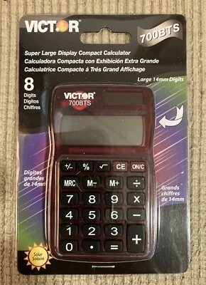 Victor 700BTS Super Large Display Compact Calculator 8 Digits New Factory Sealed - Image 1 of 2