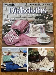 Leisure Arts Crochet DISHCLOTH Pattern 16 Designs 1991 Leaflet 2077 - Picture 1 of 2