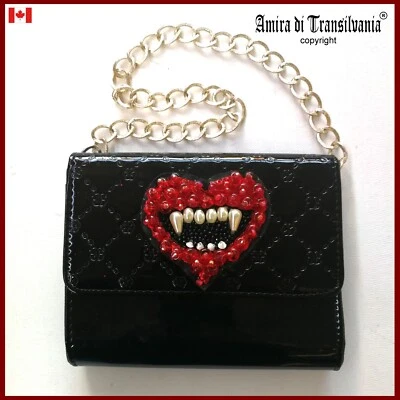 vintage woman handle bag original accessories vinyl vampire by hand iconic brand - Image 1 of 4