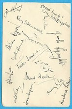 TENNIS 1935 RARE ORIGINAL AUTOGRAPH BOOK PAGE 17 X SIGNATURES PERRY, ROUND ETC 
