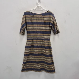 Toast Women's Mini Dress Striped Print Cotton Spring Summer Dress Size Uk 8 - Picture 1 of 7