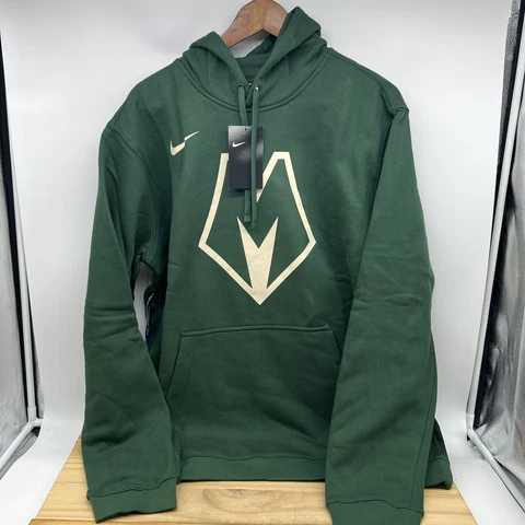NEW 2XL Milwaukee Bucks Nike 2019/20 City Edition Club Pullover Hoodie Green Cover