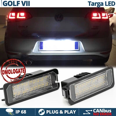 2X Luci Targa LED per VW GOLF 7 VII PLACCHE Complete 18 LED CANBUS 6.500K Bianc - Immagine 1 di 4