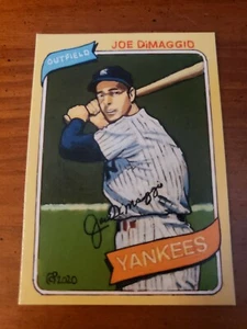Baseball Art Card Print of Joe DiMaggio, 80 - Picture 1 of 2