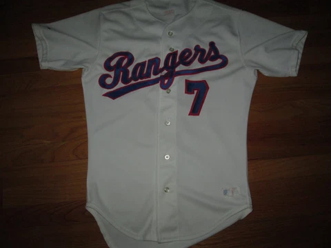 TEXAS RANGERS Vtg 1990s Authentic RAWLINGS Baseball Jersey Ivan Rodriguez #7 40 Cover