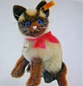 Steiff Minka Siamese Cat Germany 033452 Fully Jointed With Chest Tag & Ear Tag - Picture 1 of 11