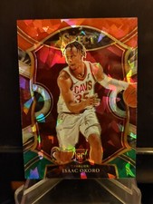 Isaac Okoro RC 2020-21 Panini Select Red Green Cracked Ice Prizm #65 - Cavs - A