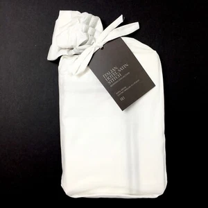 NWT RESTORATION HARDWARE ITALIAN HOTEL SATIN STITCH WHITE KING PILLOW SHAM ASH - Picture 1 of 4