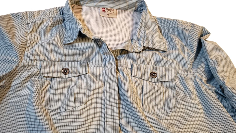 Alpine Design Men's Mesh Vent Shirt XL Lt Blue Top Pockets Button Up Outerwear - Image 1 of 4