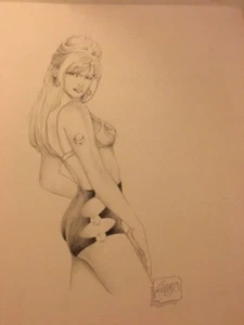 ORIGINAL GREGBO WATSON PENCIL SKETCH SIGNED - Picture 1 of 3