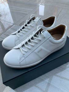 hugo boss white leather trainers