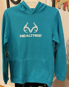 REALTREE Youth Barrier Reef (Teal) Fleece HOODIE - Size 2XL (18) Lined Hood -NWT - Picture 1 of 7