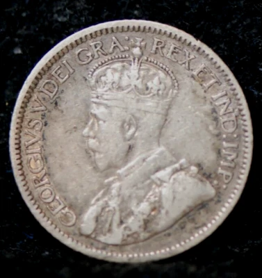 Canada, 1913 10 Cents, KM23, (small leaves )silver, 0.0691oz VG+ rough, 5-21* - Image 1 of 2
