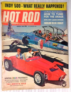 AUGUST 1963 HOT ROD MAGAZINE - Indy 500 Ford 427 Chevy Mongoose Dragsters - Picture 1 of 4