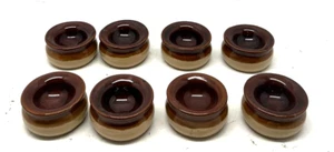 Vtg Salt Cellars lot of 8  Chesterfield England ? Stoneware Pinch Egg Brown - Picture 1 of 5