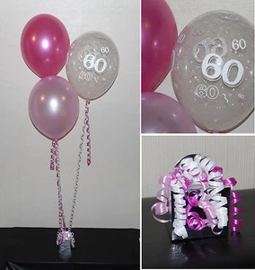 60th Birthday Balloons - DIY Party Decoration Kit Clusters For 5 - 15 Tables - Picture 1 of 3