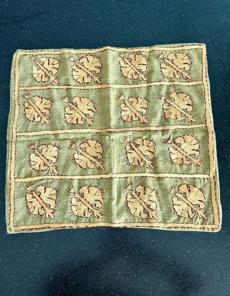 Handmade Turkish Style Crewel Embroidery Pillow Cover 16 X 17 Inches. - Image 1 of 1