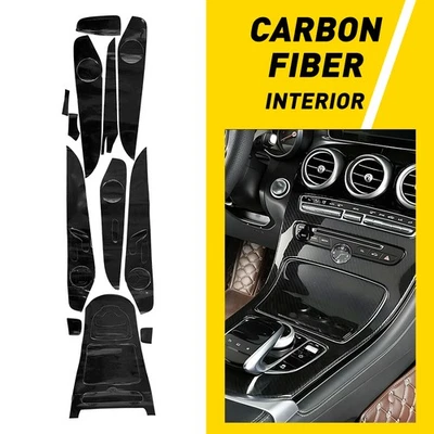 Kit de cubierta de decoración delantera interior de fibra de carbono para Mercedes Benz Clase C 2015-2018 Foto 1 de 4