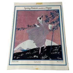 Vintage Vogue Magazine Cover Litho Print Spring Pattern March 1, 1916 H. Dryden - Picture 1 of 5