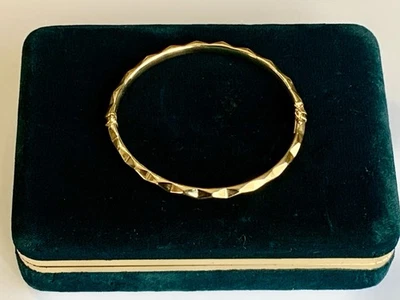 Brazalete Brazalete De Colección Milor Oro Amarillo 14K Texturizado Bisagras 5.93 G. Foto 1 de 4