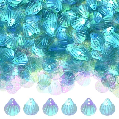 1200-Pack Seashell Sequins, Shell Shape Loose Sequins with 2 Holes [Blue] - image 1 of 4