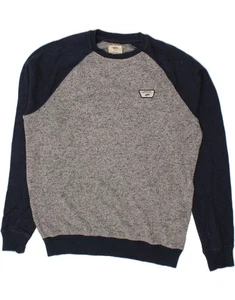 VANS Mens Crew Neck Jumper Sweater Small Grey Colourblock Cotton TD08 - Picture 1 of 3