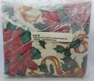 NEU NEU IN VERPACKUNG 52" x 70" Zoll Rechteck Vinyl Weihnachten Öl Tischdecke 100 % Wasserdicht - Bild 1 von 2