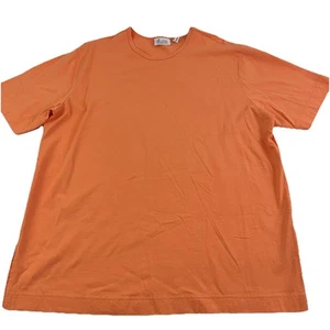 Denim & Co Essentials Cotton Oversized Crew Neck Top Tee Orange 1X Slits 9212 - Picture 1 of 6