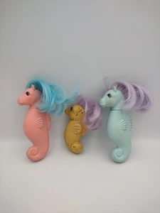 Vintage 1984 My Little Pony Wave Dancer Sea Horse Sea Ponies Lot Of 3 Fast Ship - Picture 1 of 2