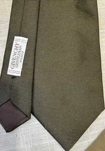 Vintage Herren GIVENCHY GENTLEMEN Krawatte Einfarbig Braun Repp Tie Seide Made In England - Bild 1 von 5