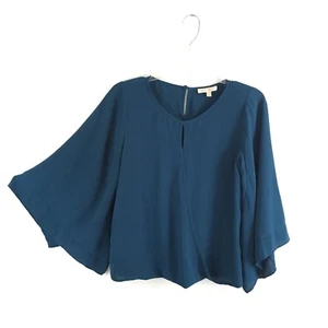Skies are Blue Womens Draped Wrap Boho Blouse Top Size XS Loose Bell Sleeves - Picture 1 of 9